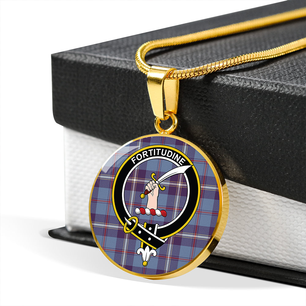 MacRae of America Weathered Tartan Crest Circle Necklace