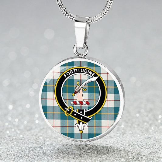 MacRae of Conchra Ancient Tartan Crest Circle Necklace