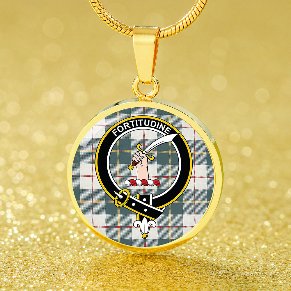 MacRae of Conchra Weathered Tartan Crest Circle Necklace