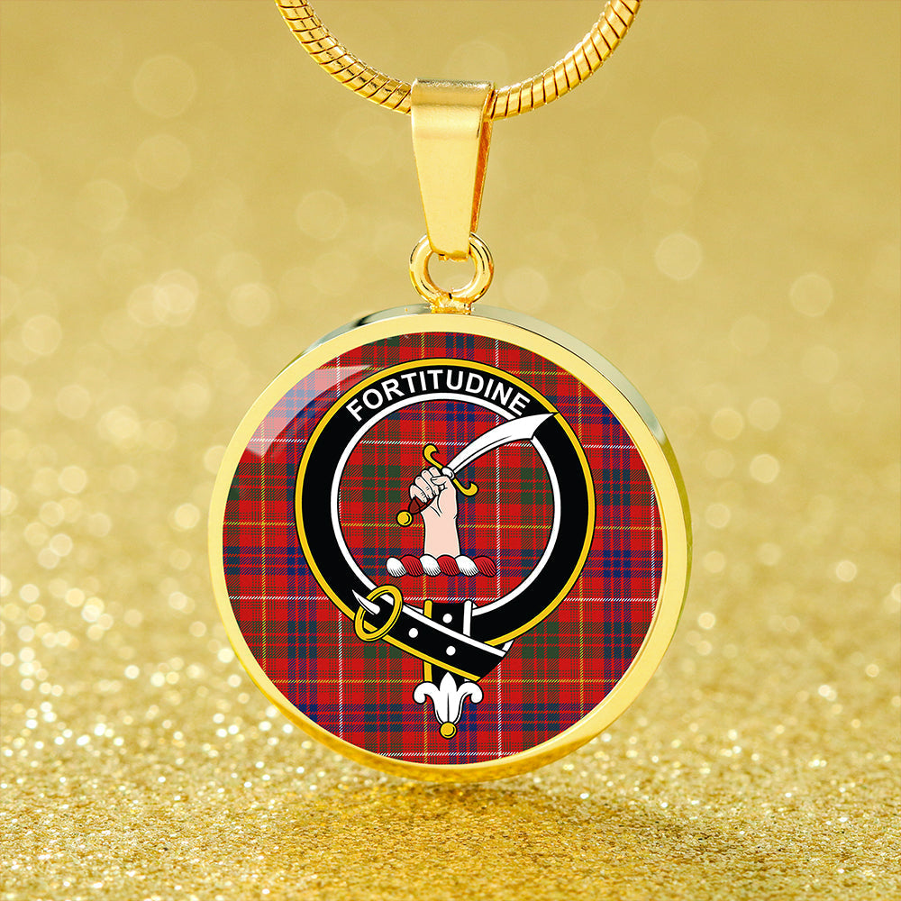 MacRae of Inverinate Modern Tartan Crest Circle Necklace