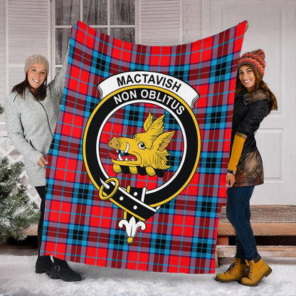 MacTavish Modern Tartan Crest Premium Blanket