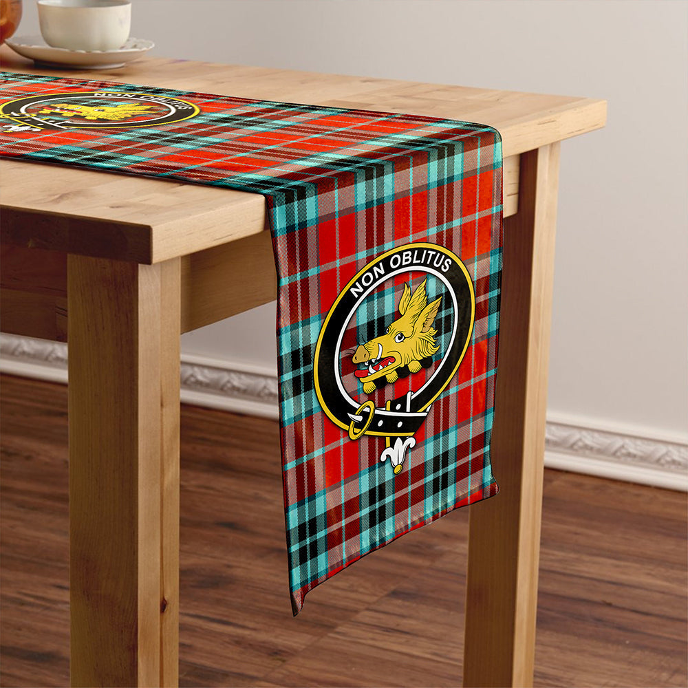 MacTavish Weathered Tartan Crest Table Runner