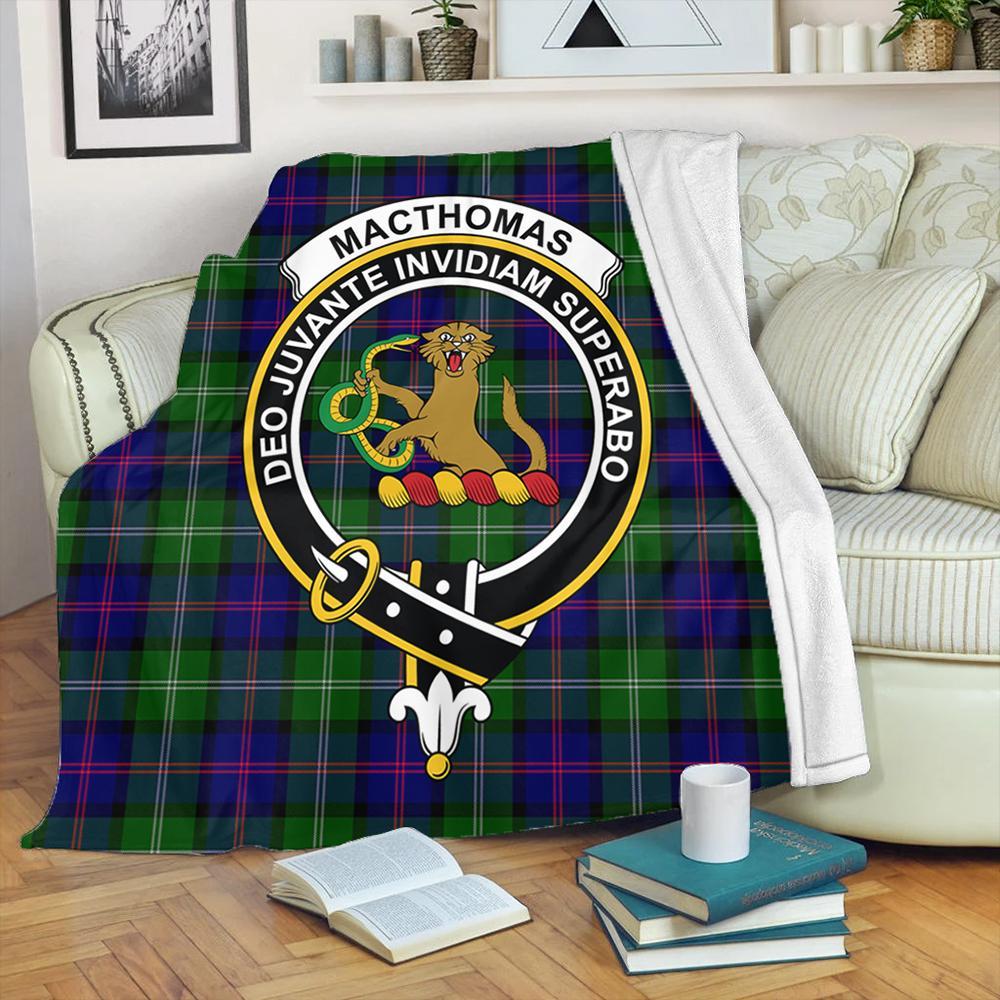 MacThomas Modern Tartan Crest Premium Blanket