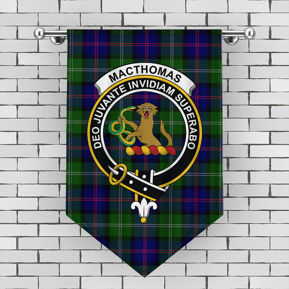 MacThomas Modern Tartan Crest Gonfalon