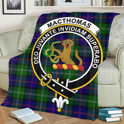 MacThomas Modern Tartan Crest Premium Blanket