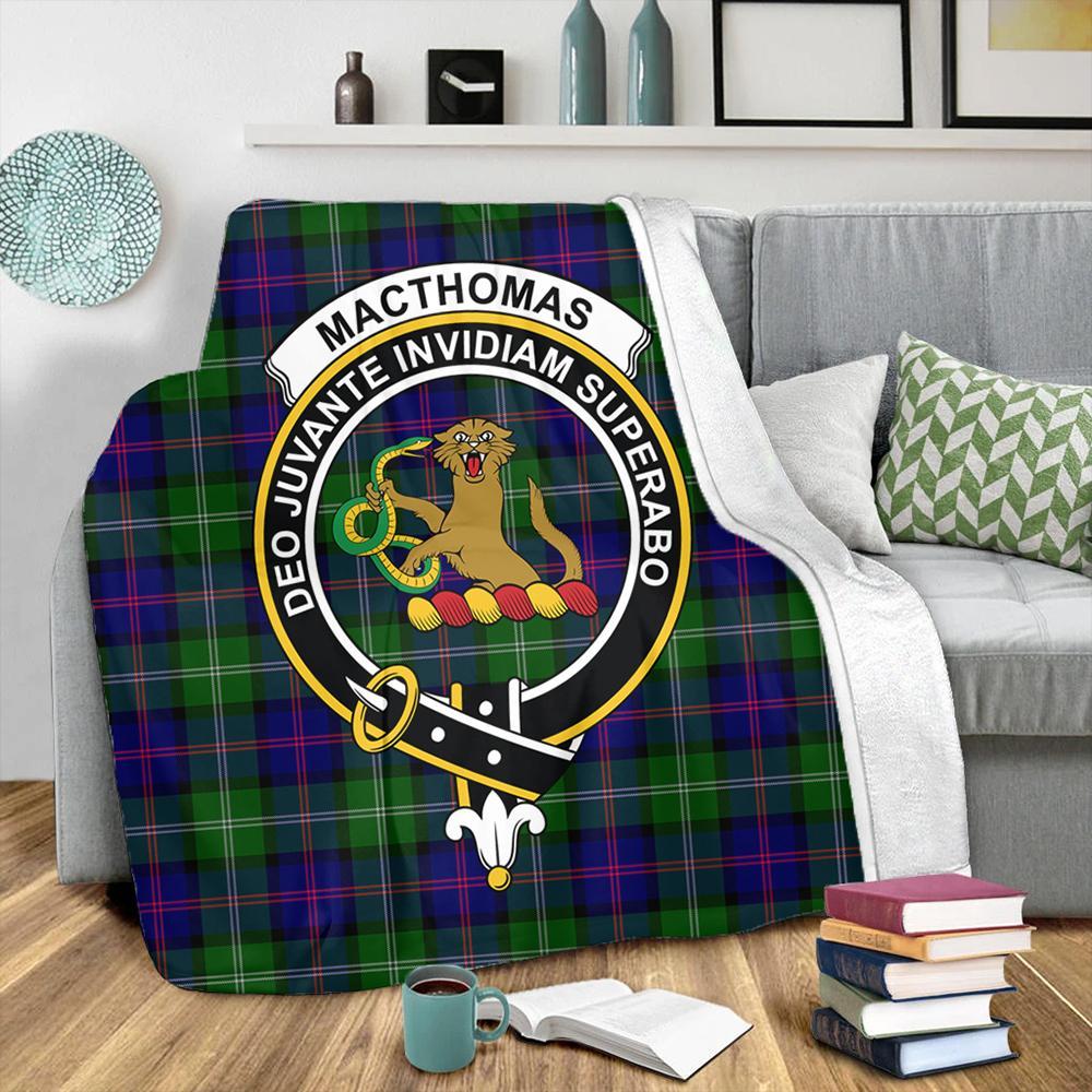 MacThomas Modern Tartan Crest Premium Blanket