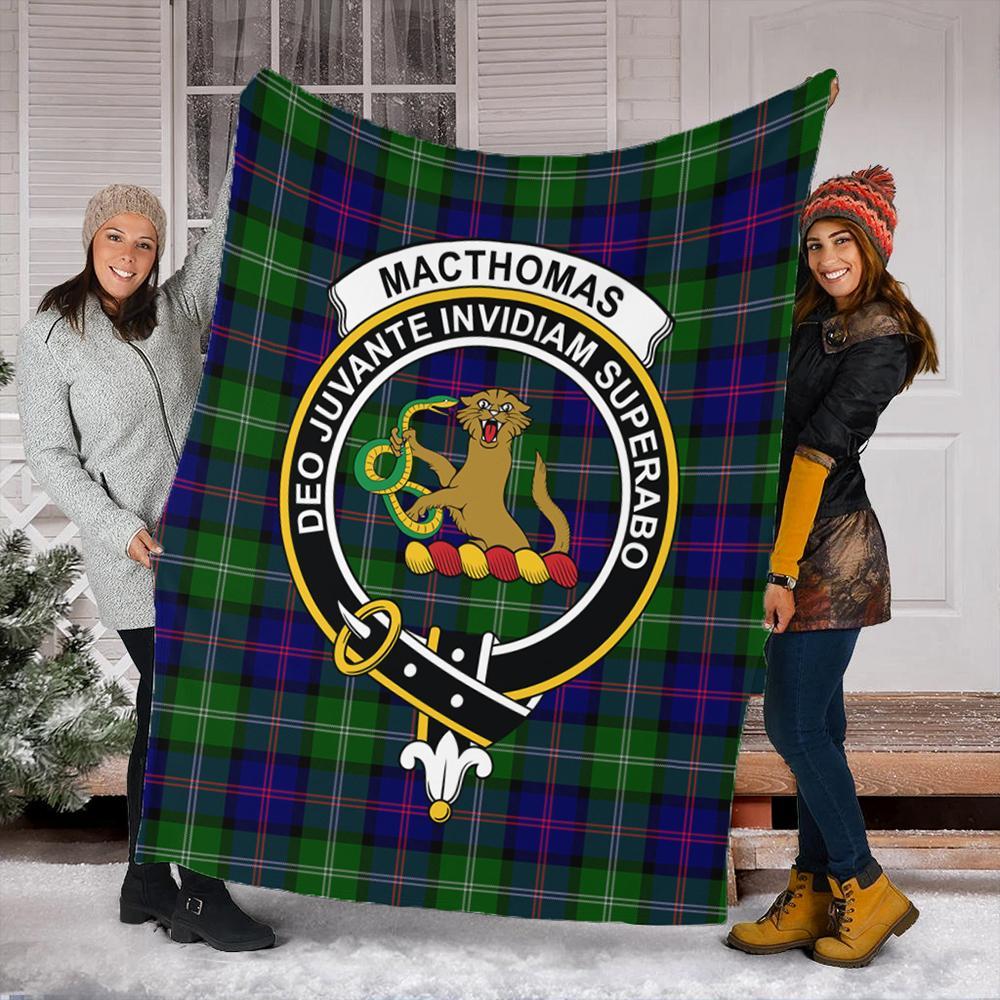 MacThomas Modern Tartan Crest Premium Blanket