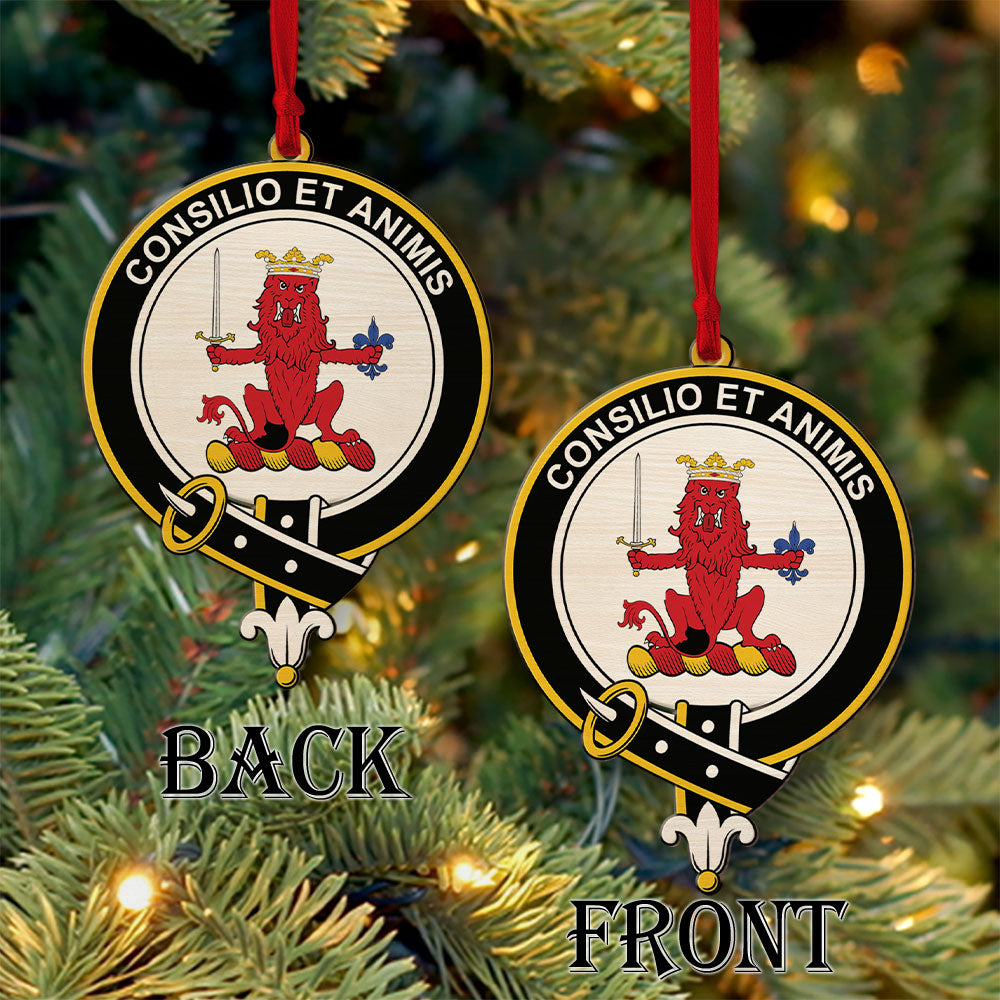 Maitland Tartan Crest Wood Acrylic Ornament