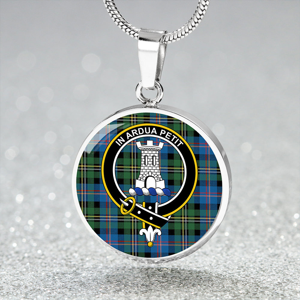 Malcolm 1840 Ancient Tartan Crest Circle Necklace