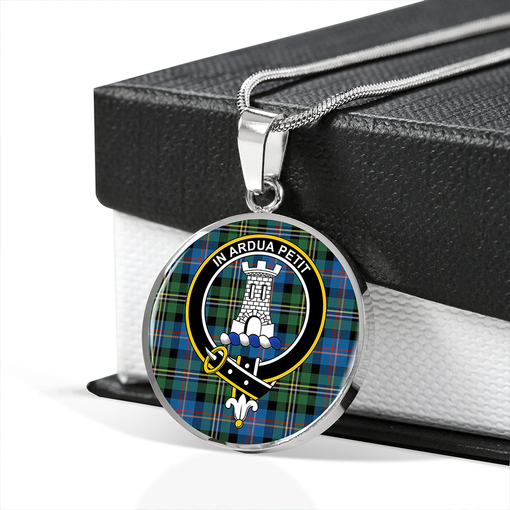 Malcolm 1840 Ancient Tartan Crest Circle Necklace