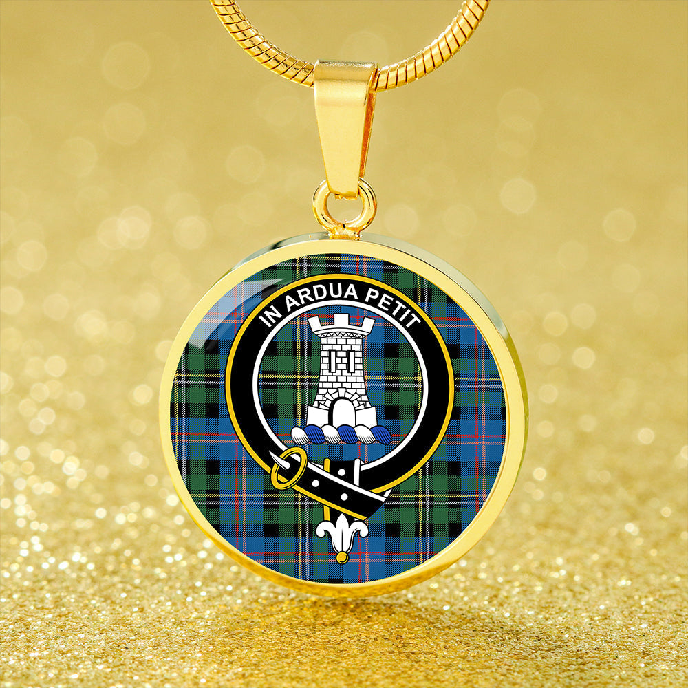 Malcolm 1840 Ancient Tartan Crest Circle Necklace