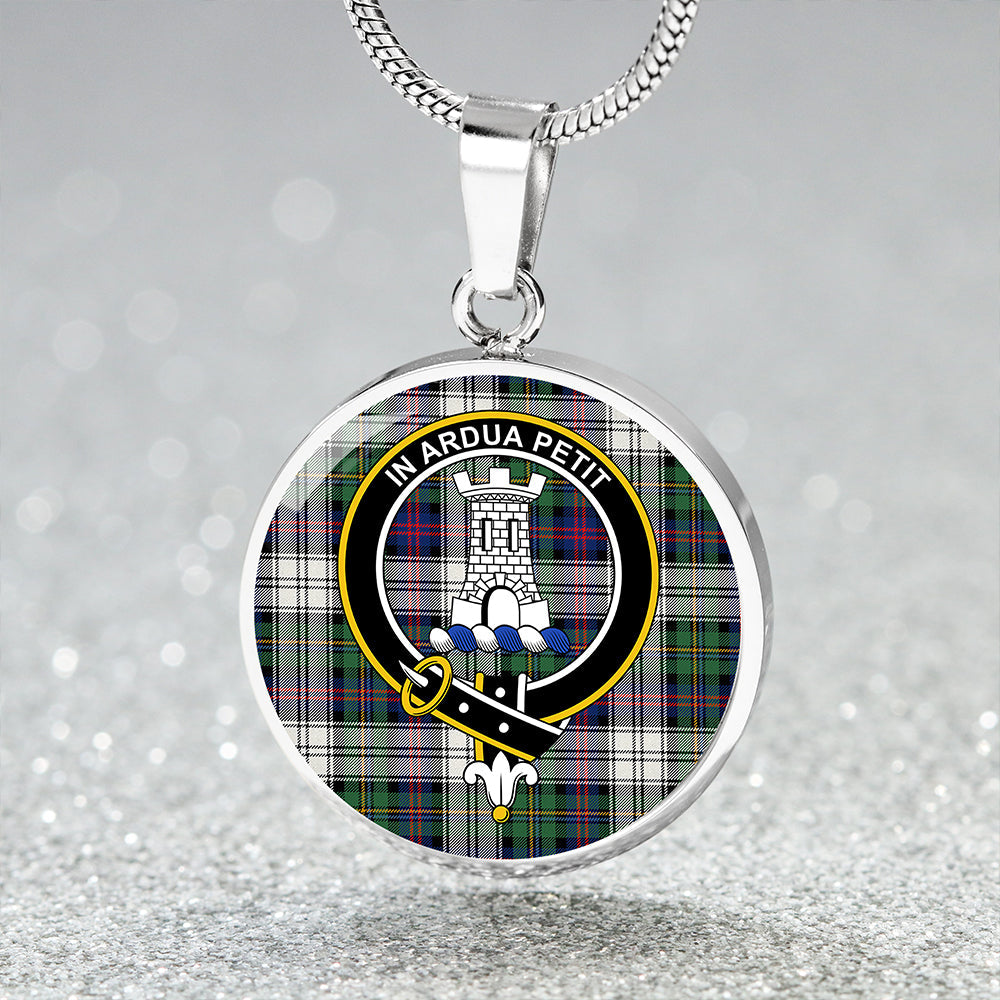 Malcolm Dress Modern Tartan Crest Circle Necklace