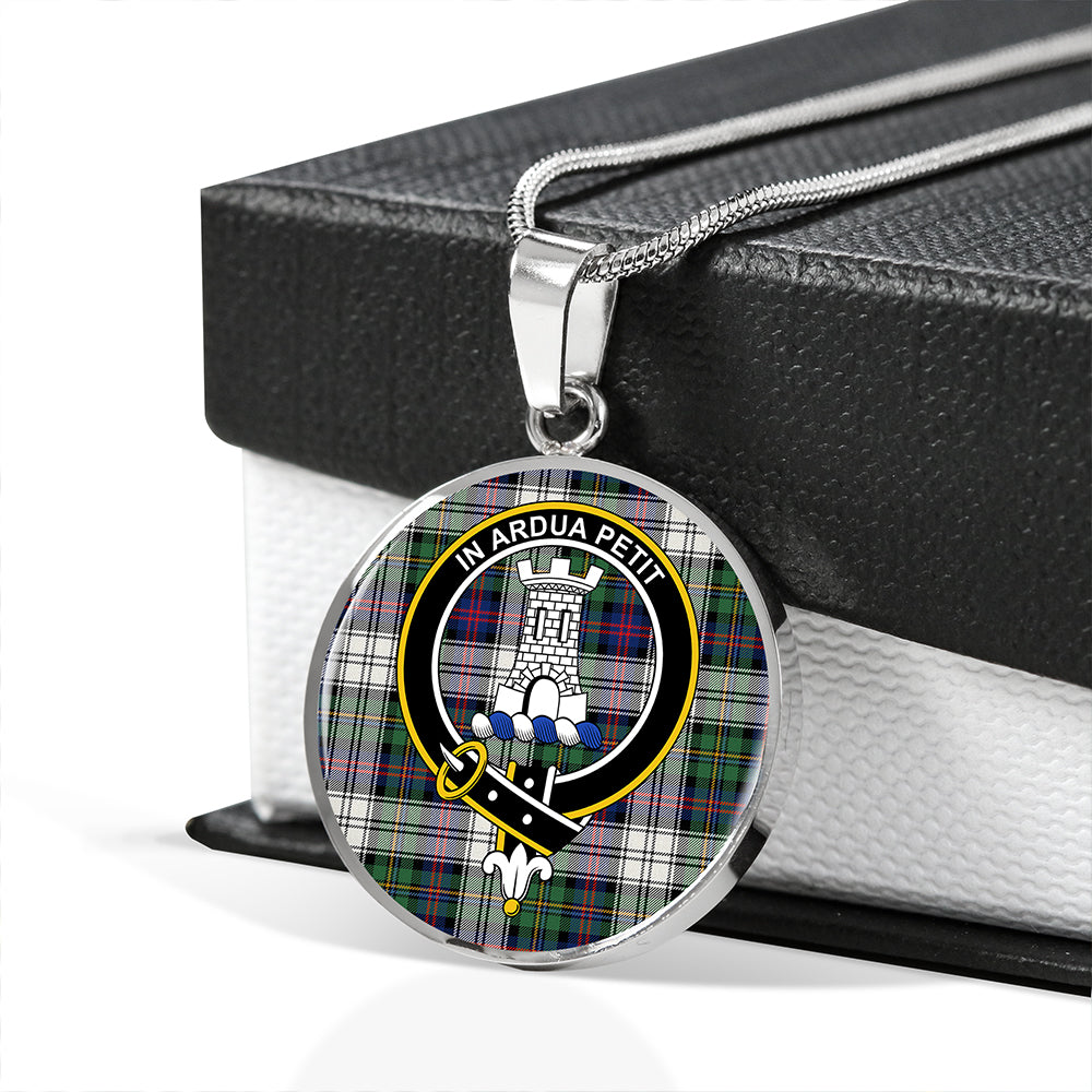 Malcolm Dress Modern Tartan Crest Circle Necklace