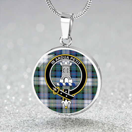 Malcolm Dress Variant Ancient Tartan Crest Circle Necklace