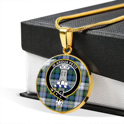 Malcolm Dress Variant Ancient Tartan Crest Circle Necklace