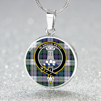 Malcolm Dress Variant Modern Tartan Crest Circle Necklace