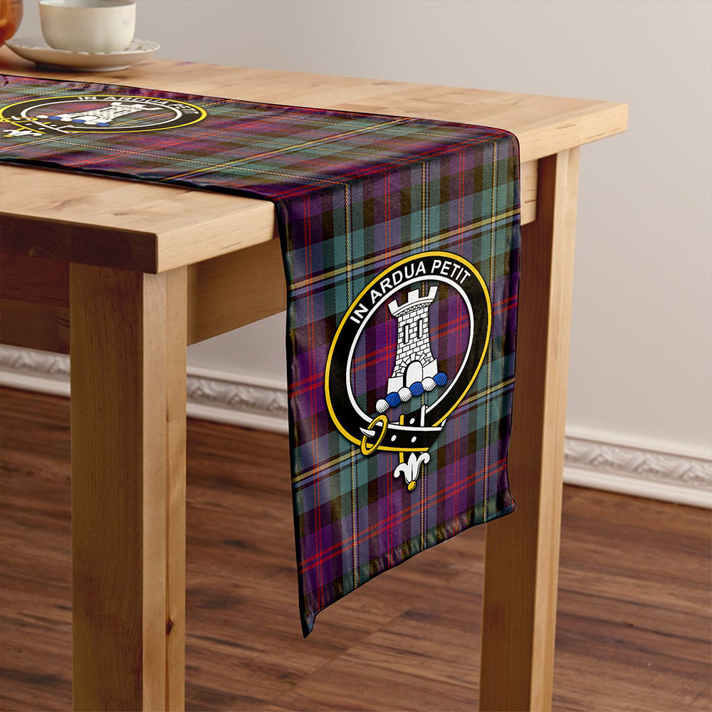 Malcolm Weathered Tartan Crest Table Runner