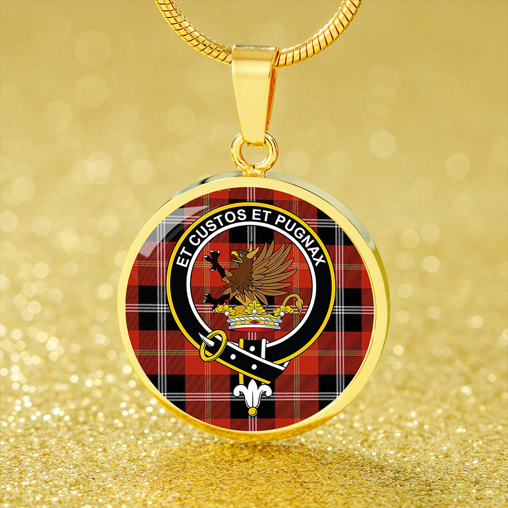 Marjoribanks Ancient Tartan Crest Circle Necklace