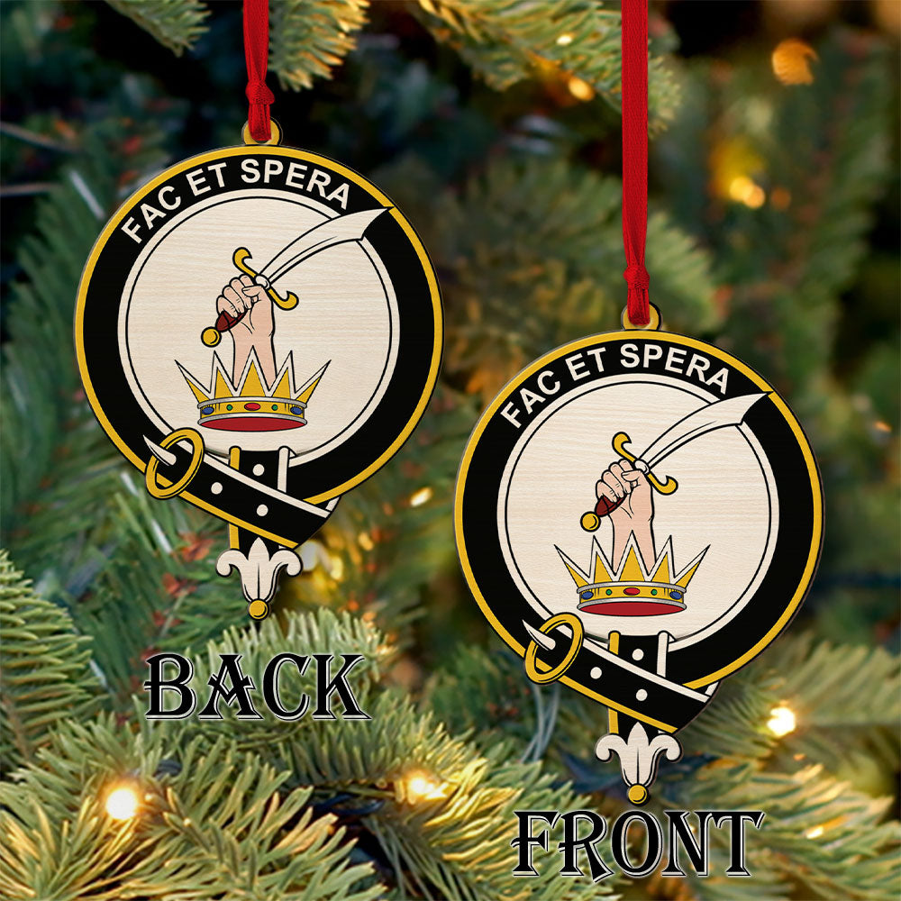 Matheson Tartan Crest Wood Acrylic Ornament