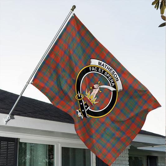 Matheson Ancient Tartan Classic Crest House Flag