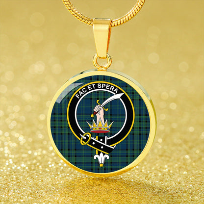 Matheson Hunting Modern Tartan Crest Circle Necklace