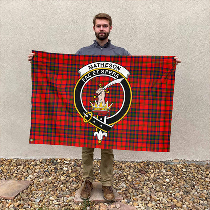 Matheson Modern Tartan Classic Crest House Flag