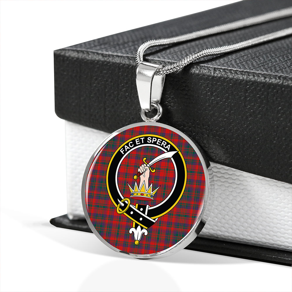 Matheson Modern Tartan Crest Circle Necklace