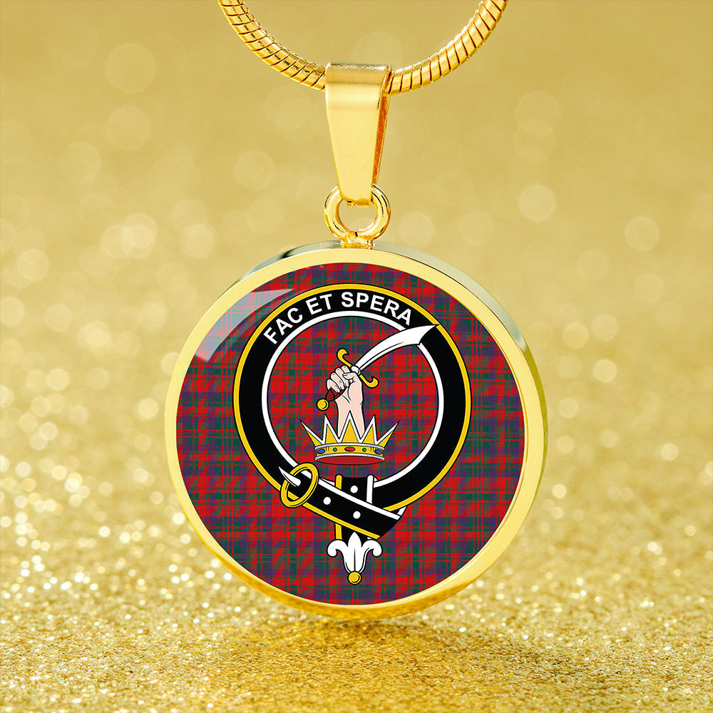 Matheson Modern Tartan Crest Circle Necklace