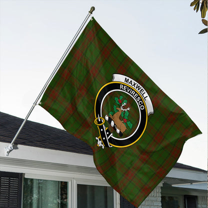 Maxwell Hunting Tartan Classic Crest House Flag