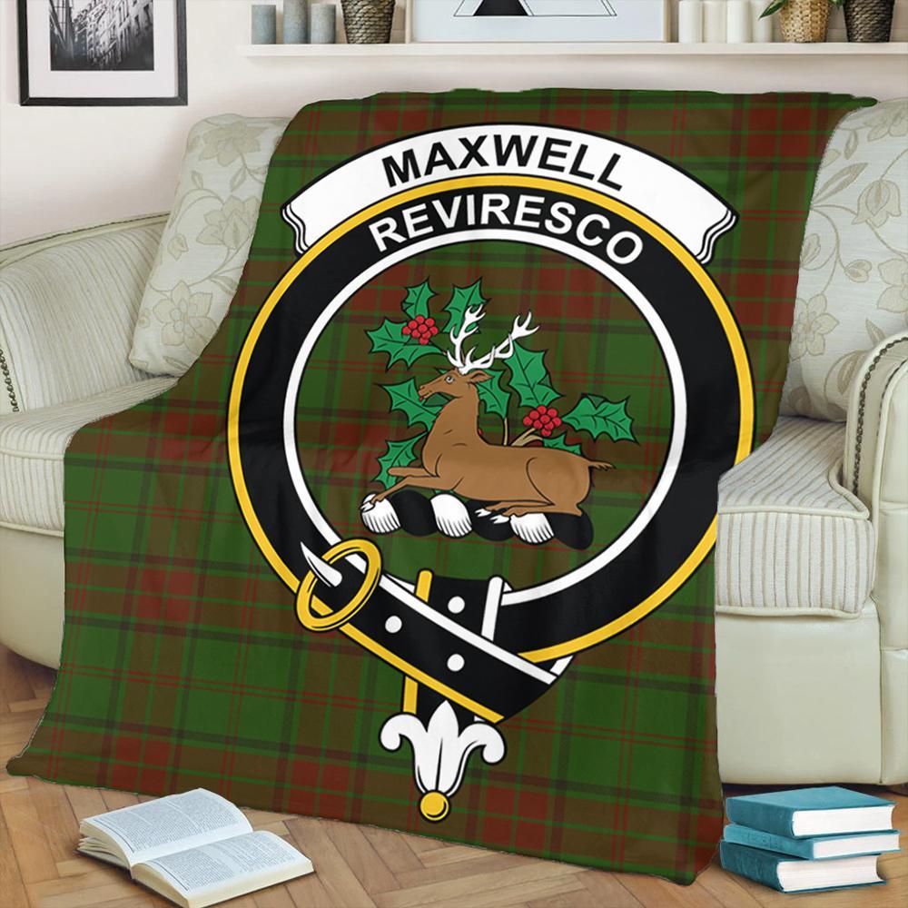 Maxwell Hunting Tartan Crest Premium Blanket