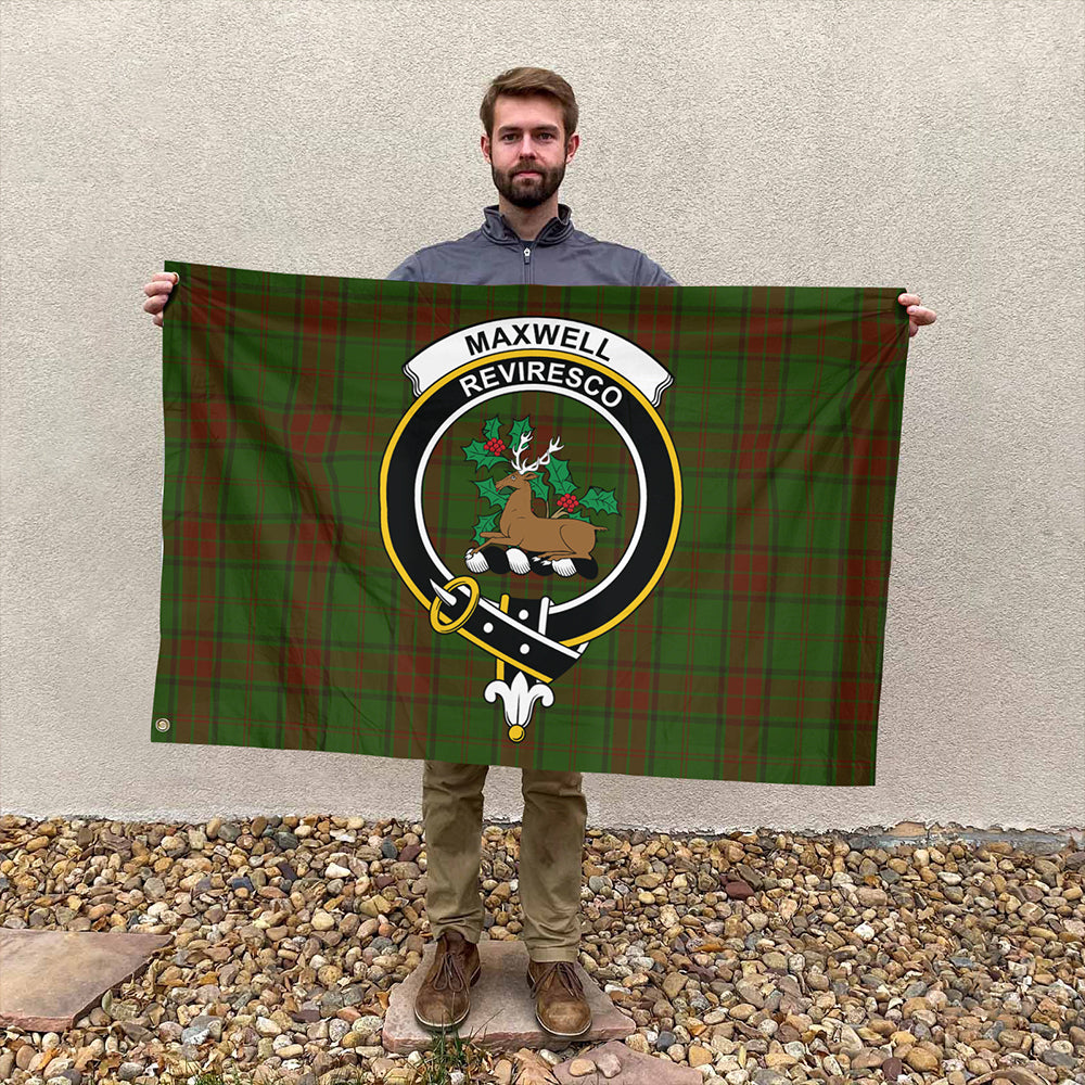 Maxwell Hunting Tartan Classic Crest House Flag