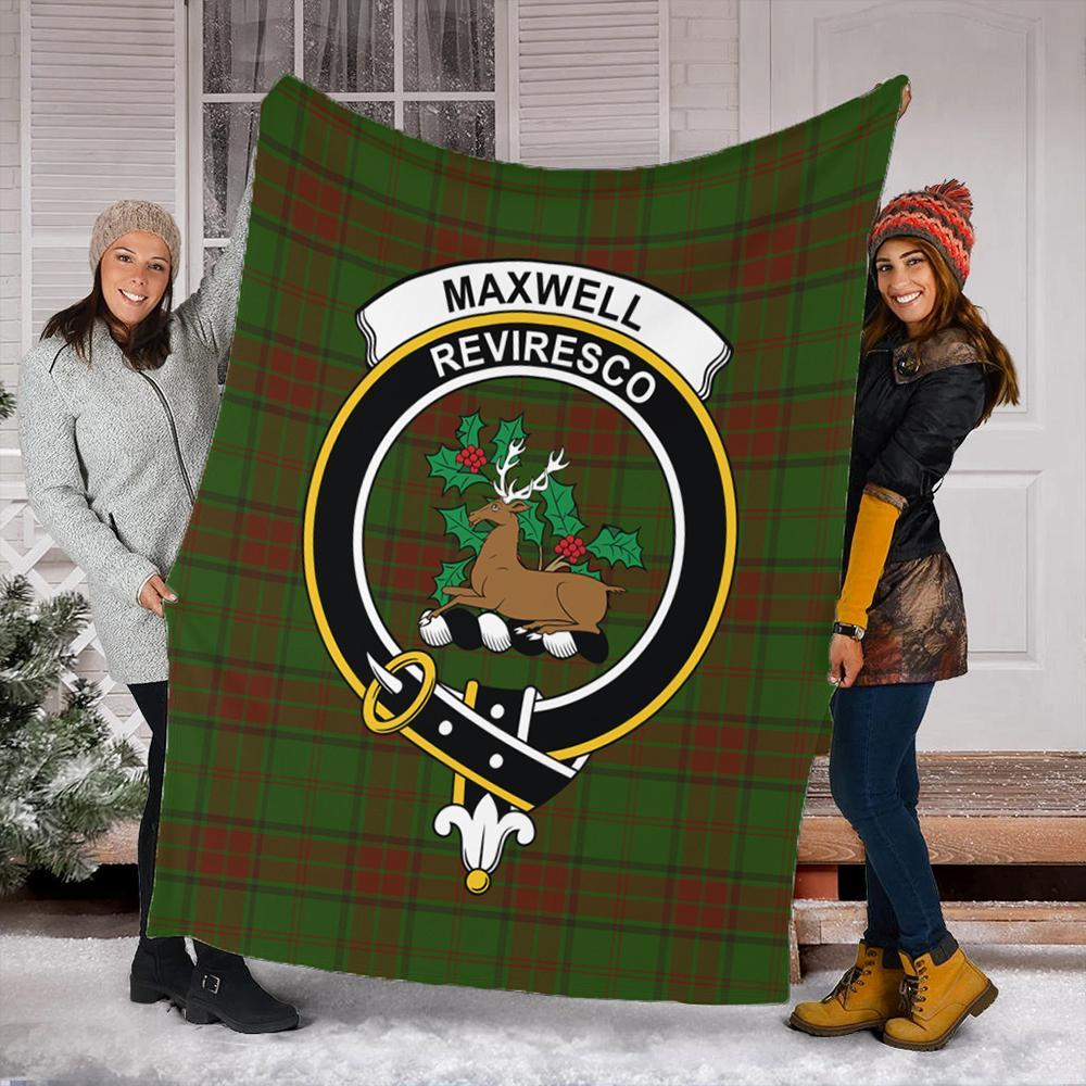 Maxwell Hunting Tartan Crest Premium Blanket