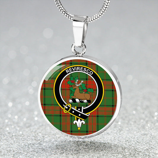 Maxwell Hunting Ancient Tartan Crest Circle Necklace