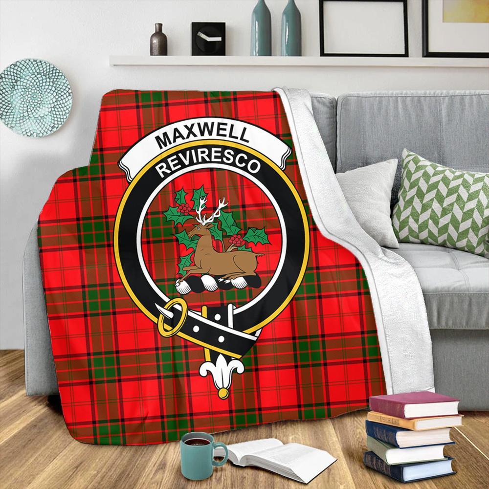 Maxwell Modern Tartan Crest Premium Blanket