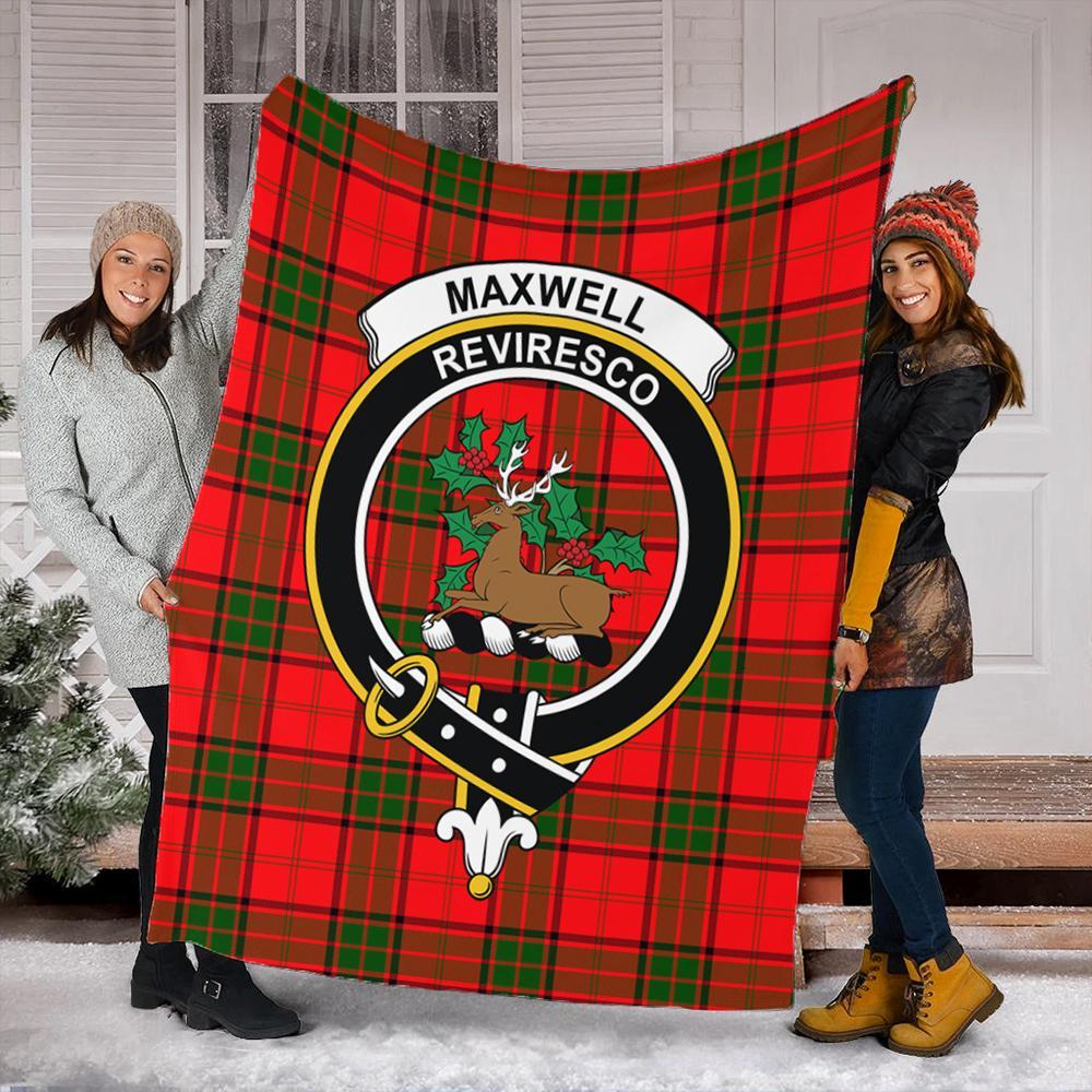 Maxwell Modern Tartan Crest Premium Blanket