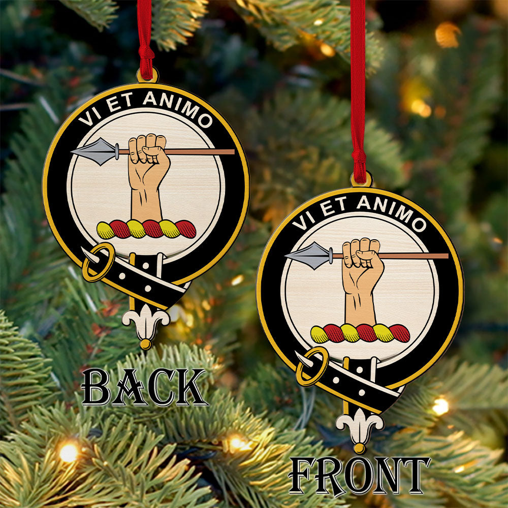 McCulloch Tartan Crest Wood Acrylic Ornament