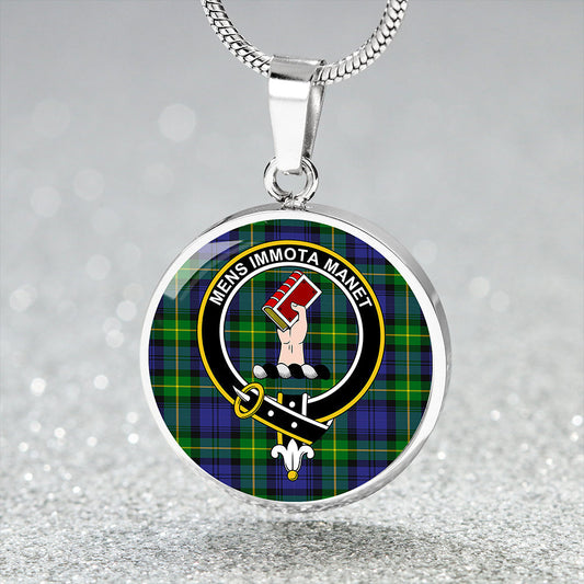 Meldrum Tartan Crest Circle Necklace