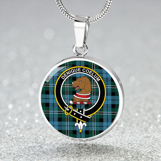 Melville Modern Tartan Crest Circle Necklace