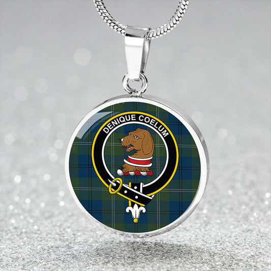 Melville #2 Modern Tartan Crest Circle Necklace