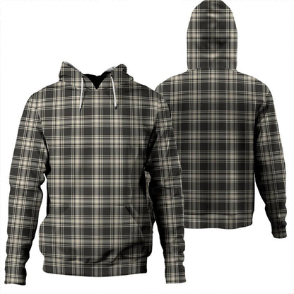 Menzies Black & White Ancient Tartan Plaid Hoodie