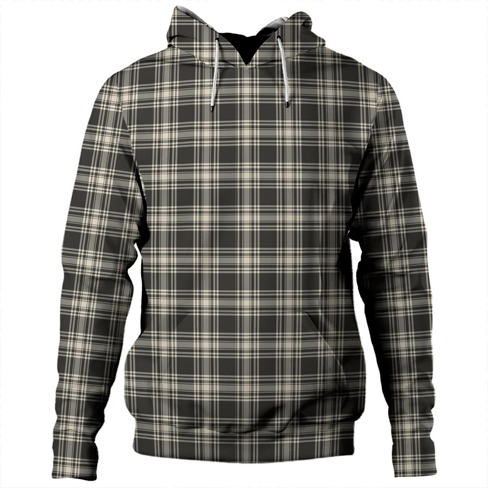 Menzies Black & White Ancient Tartan Plaid Hoodie