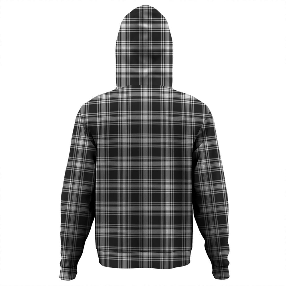 Menzies Black & White Modern Tartan Plaid Hoodie