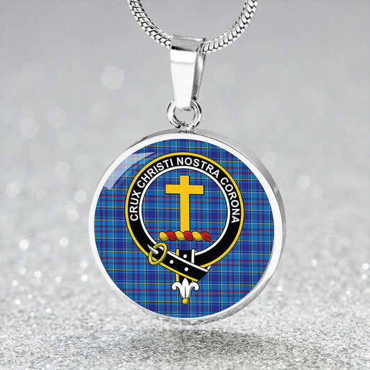 Mercer Modern Tartan Crest Circle Necklace