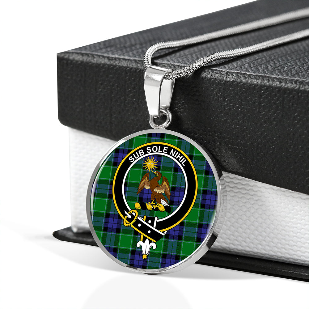 Monteith Tartan Crest Circle Necklace