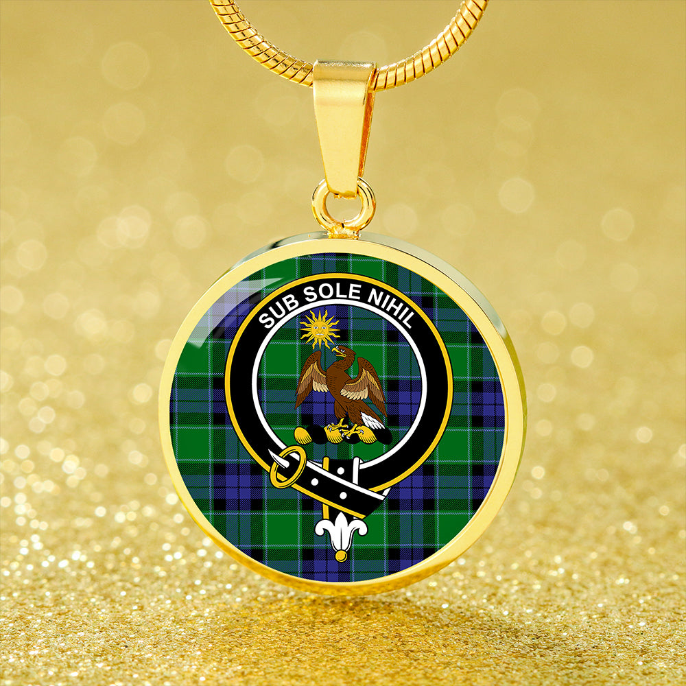 Monteith Tartan Crest Circle Necklace