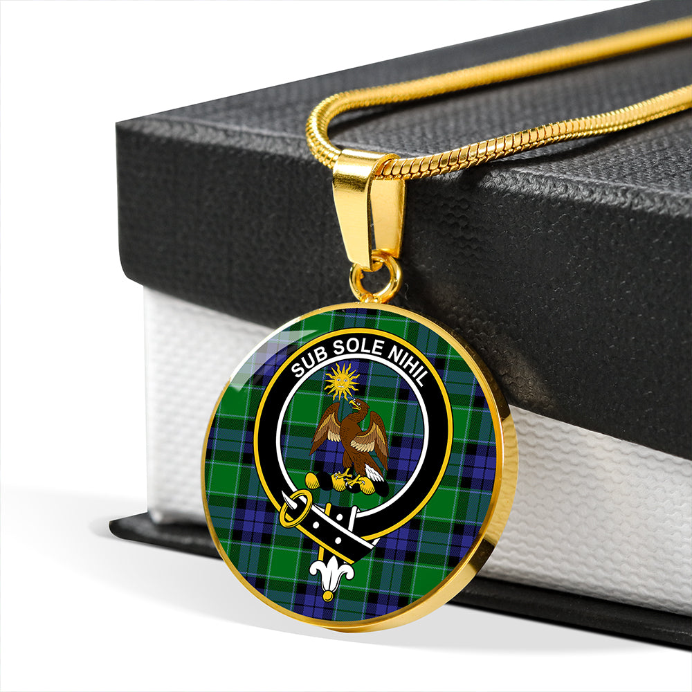 Monteith Tartan Crest Circle Necklace