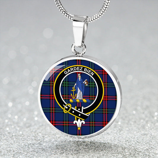 Montgomery Modern Tartan Crest Circle Necklace