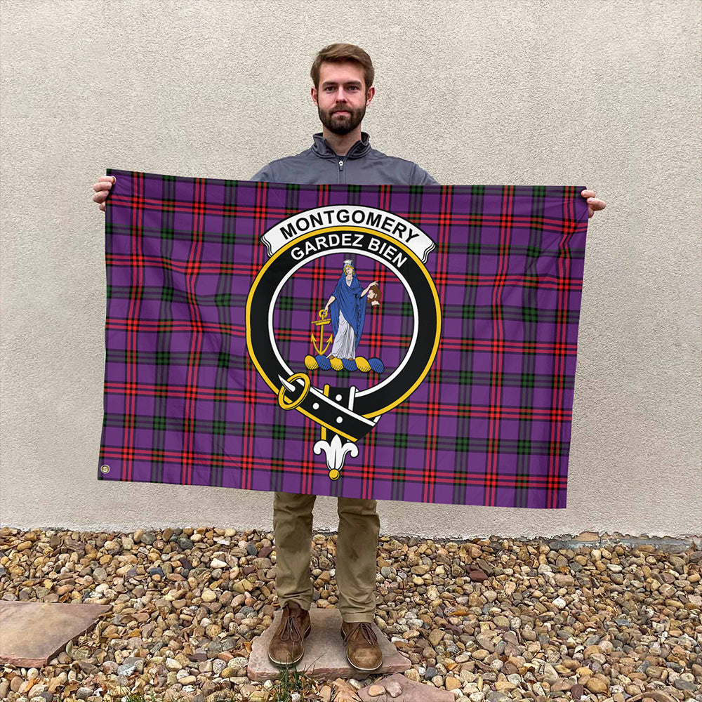 Montgomery Modern Tartan Classic Crest House Flag