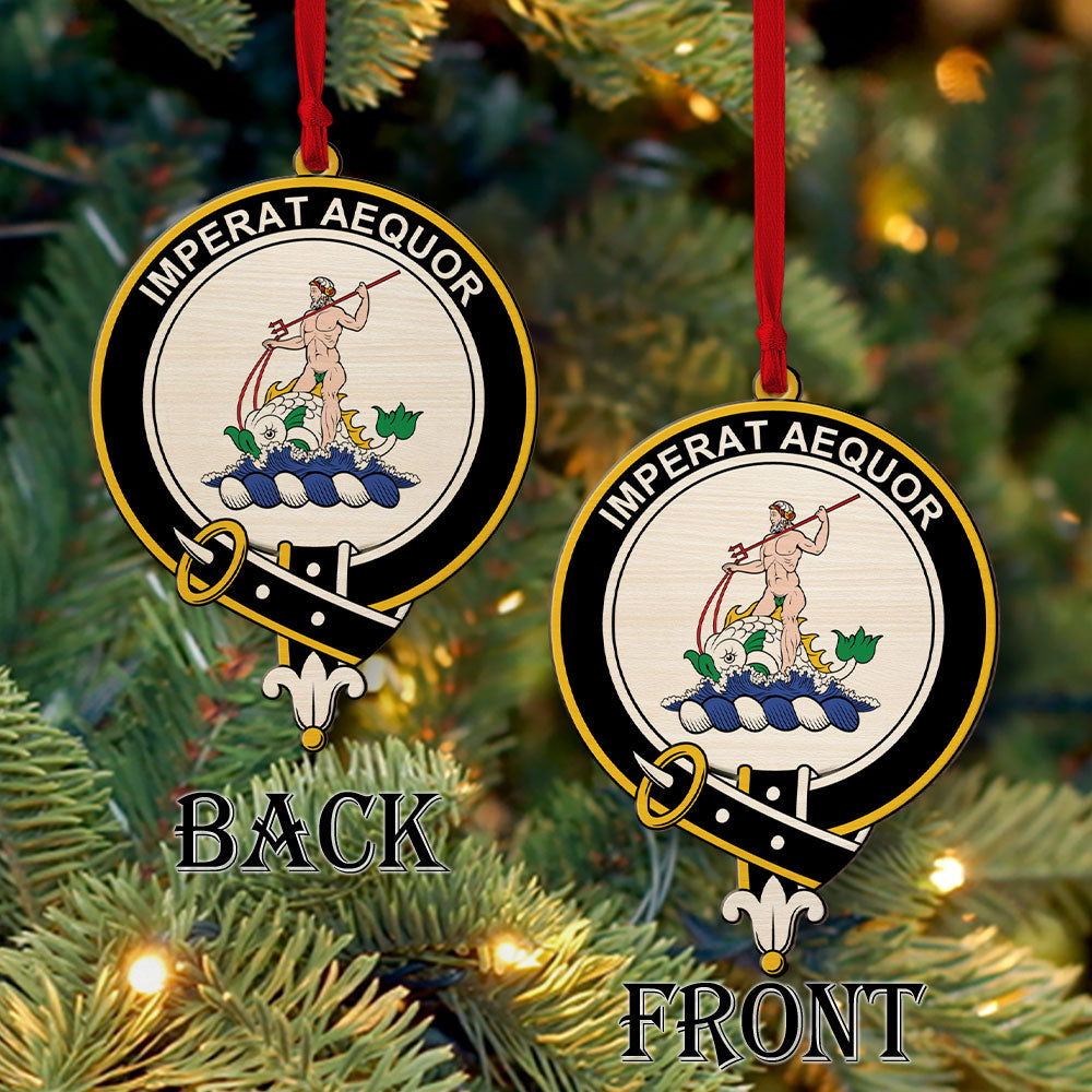 Monypenny Tartan Crest Wood Acrylic Ornament