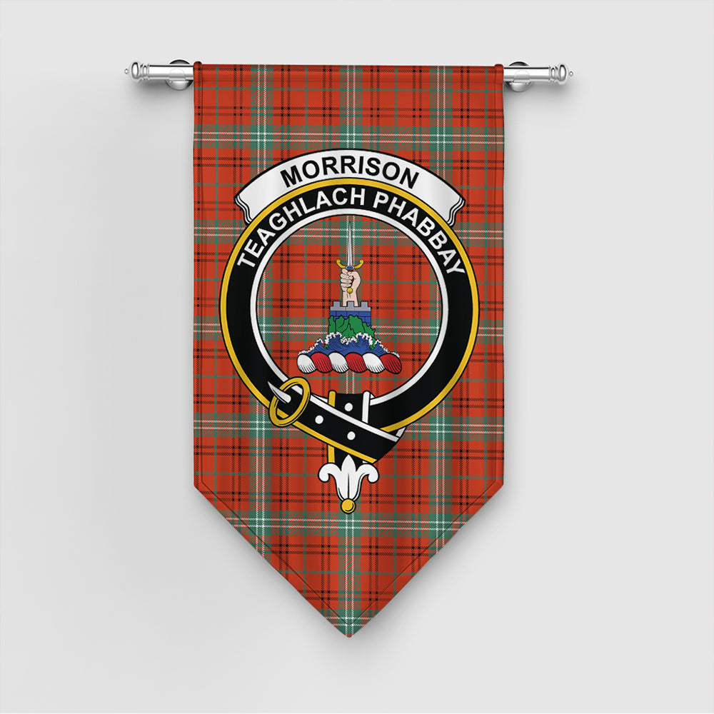 Morrison Red Ancient Tartan Crest Gonfalon